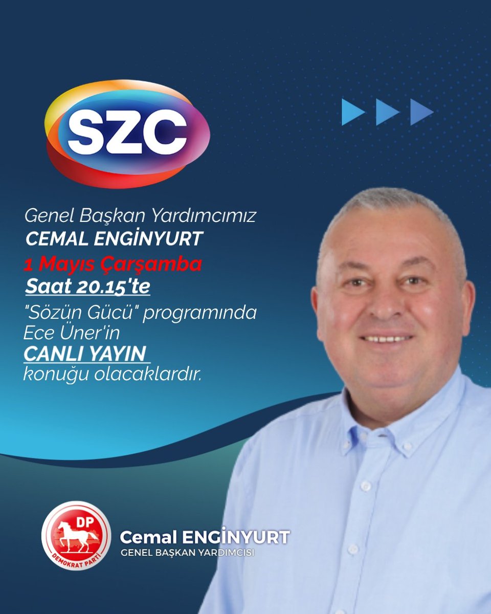 Genel Başkan Yardımcımız Sayın Cemal Enginyurt @cenginyurt52 Bu Akşam Saat 20.15'te @szctelevizyonu ekranlarında canlı yayın konuğu olacaklardır.