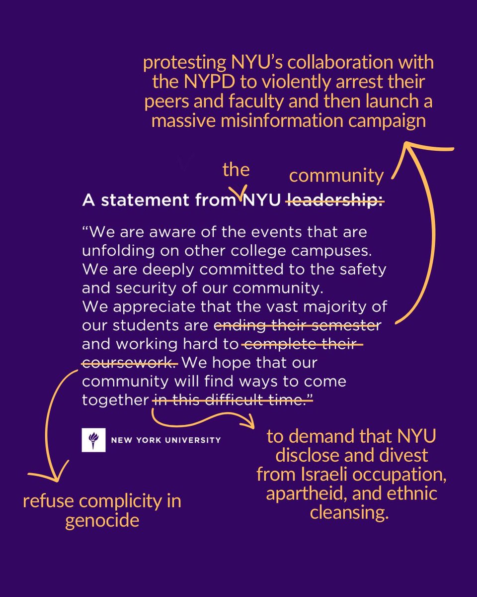 Correcting NYU's propaganda one statement at a time.