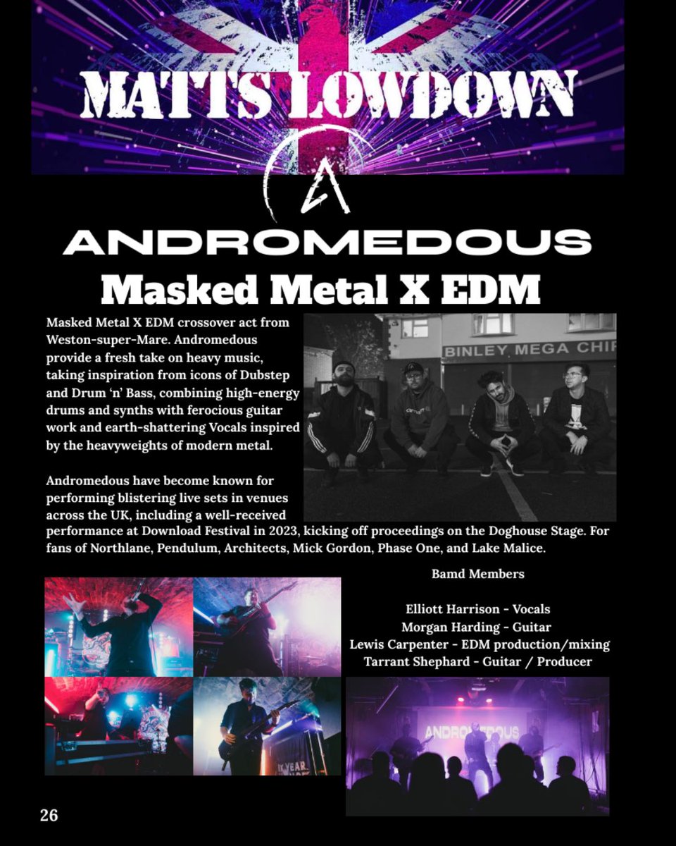 Our April issue of The Sound 228 Magazine features masked EDM metal act @andromedous! Author @Metal_2the_Core describes how the instrumental act began and why the new era has increased demand for live performances across the UK. Read anytime: thesound228.com/magazine