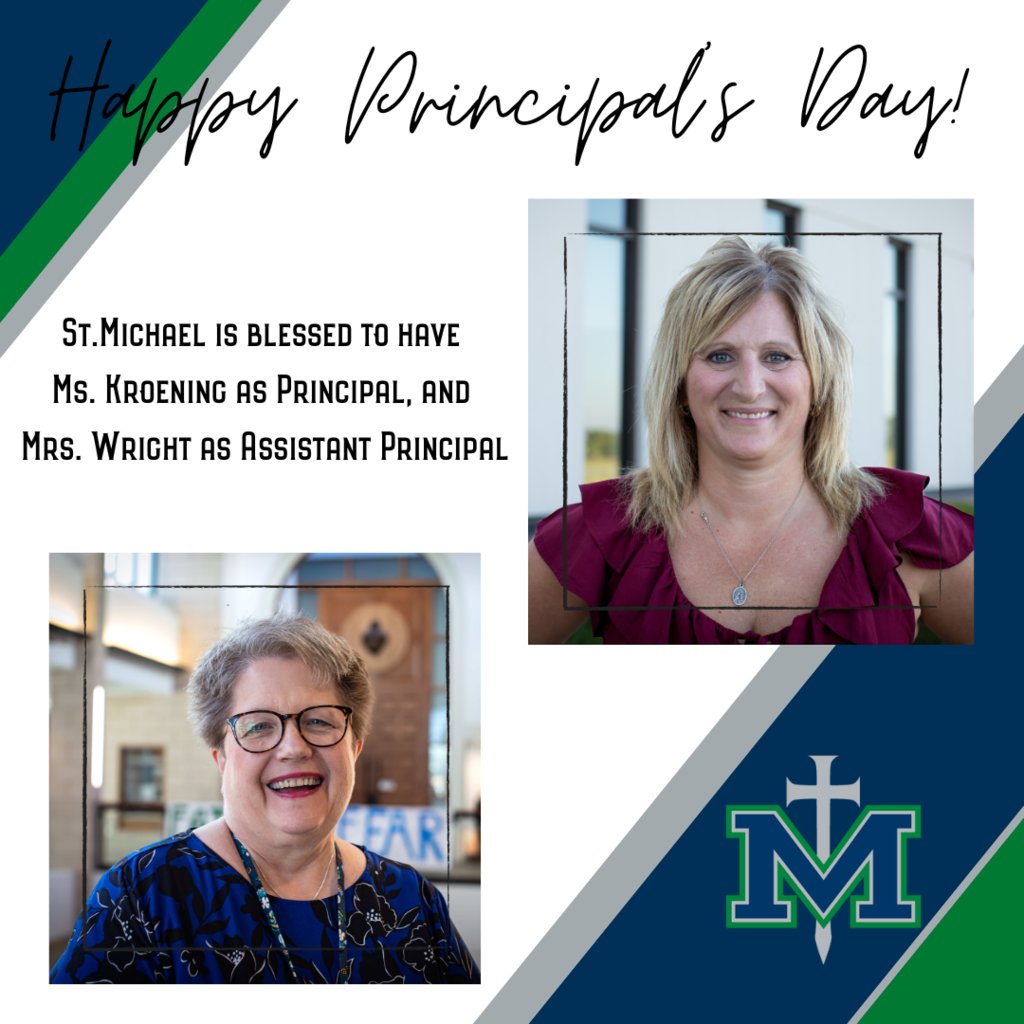 Today is National Principal's Day! 
At St. Michael the Archangel we are thankful for these two women who lead our students with their faith, wisdom, and compassion. Join us in showing our appreciation for them!

#PrincipalsDay2024 #SMAGuardian #FaithOverFear