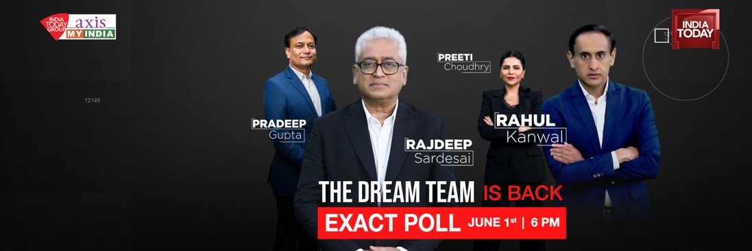 Stay tuned #GeneralElections2024 @PradeepGuptaAMI @sardesairajdeep @rahulkanwal @PreetiChoudhry @IndiaToday @AxisMyIndia
