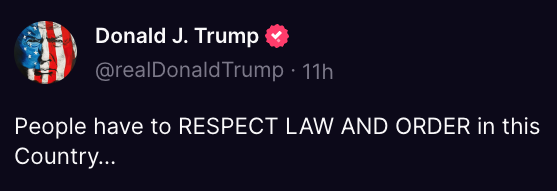 This is absurd coming from a man who is facing 88 felonies and begging the Supreme Court to put him above the rule of law.