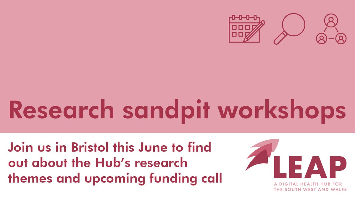 📢 In June 2024 we're hosting 4 in-person research sandpit workshops in Bristol. They will provide an introduction to the Hub's research themes and funding call process. Full details and registration forms are on the LEAP website: leap-hub.ac.uk/events/ 1/4