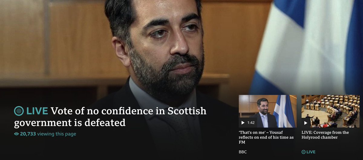 Vote of no confidence in the Scottish government has been defeated at Holyrood.

The Labour-led motion was defeated by 70 votes to 58.

Follow live updates
➡️ bbc.in/3UgWNxc