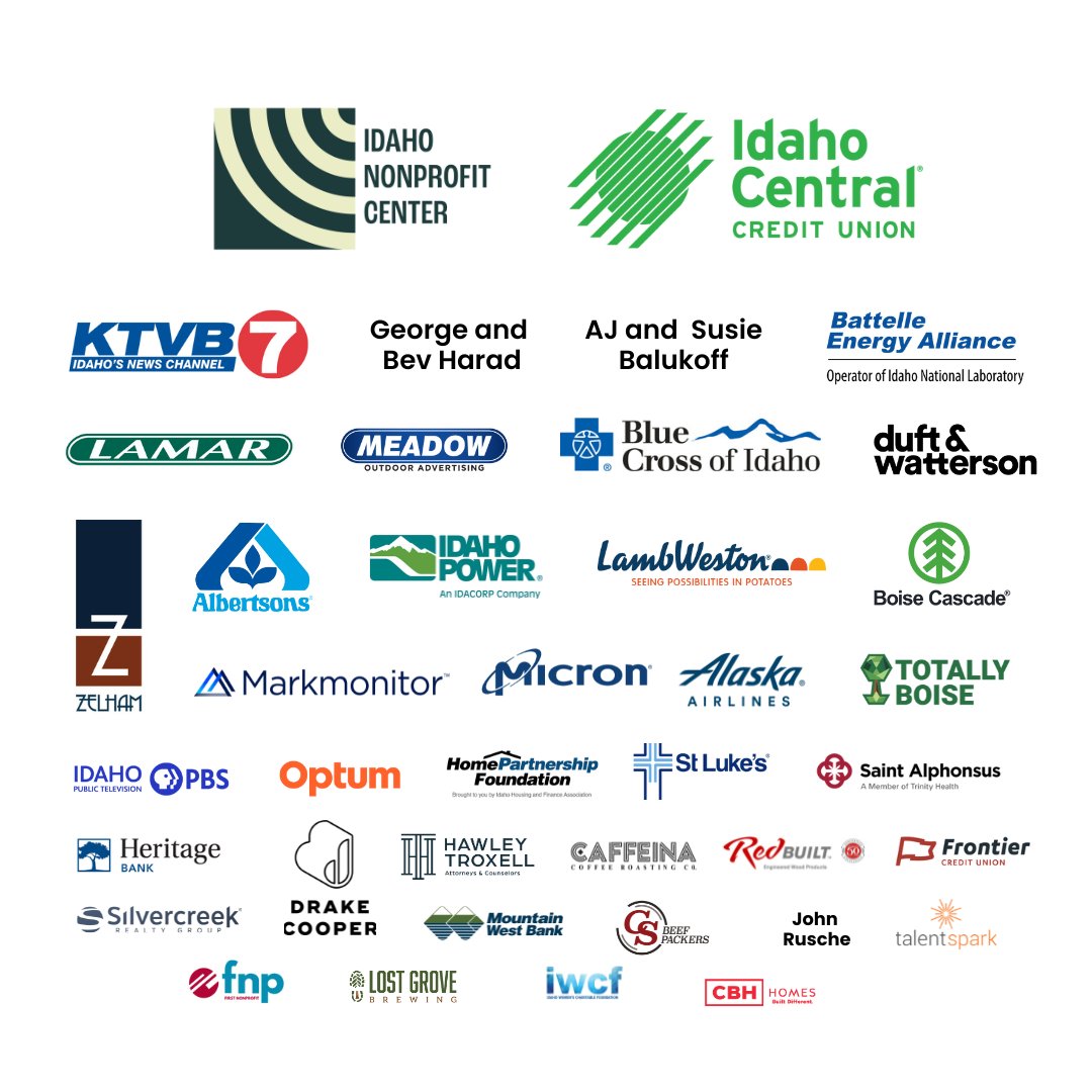 A heartfelt THANK YOU to all our incredible sponsors! 🌟 Your support fuels the Idaho Gives campaign and helps us make a real impact.