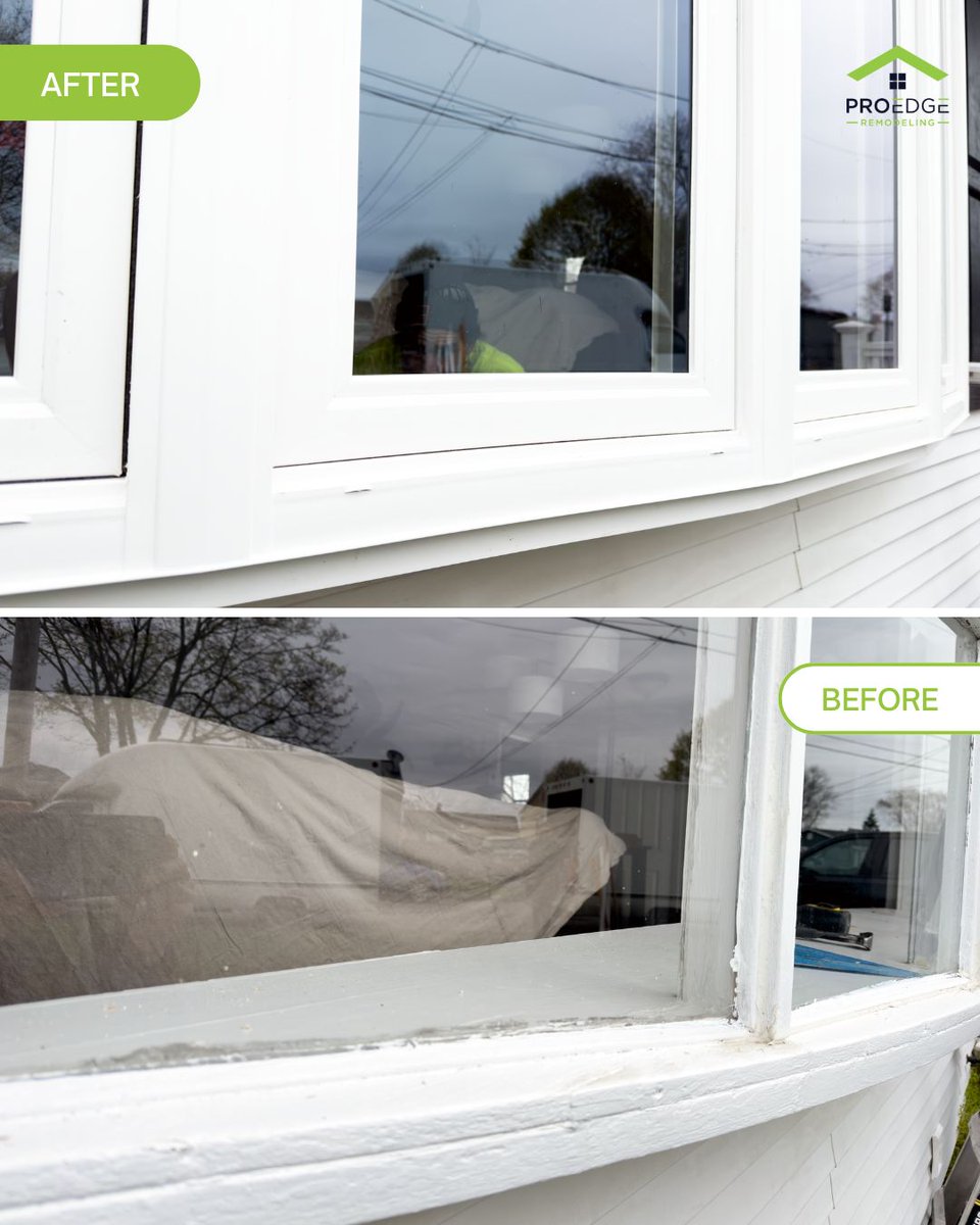 Check out the remarkable difference after our recent transformation! 😍 
We enhanced one of our customer's homes with a new bay window. ✨🏠

#proedge #proedgeremodeling #madeinusa #windowreplacement #newwindows #home #homeremodeling
