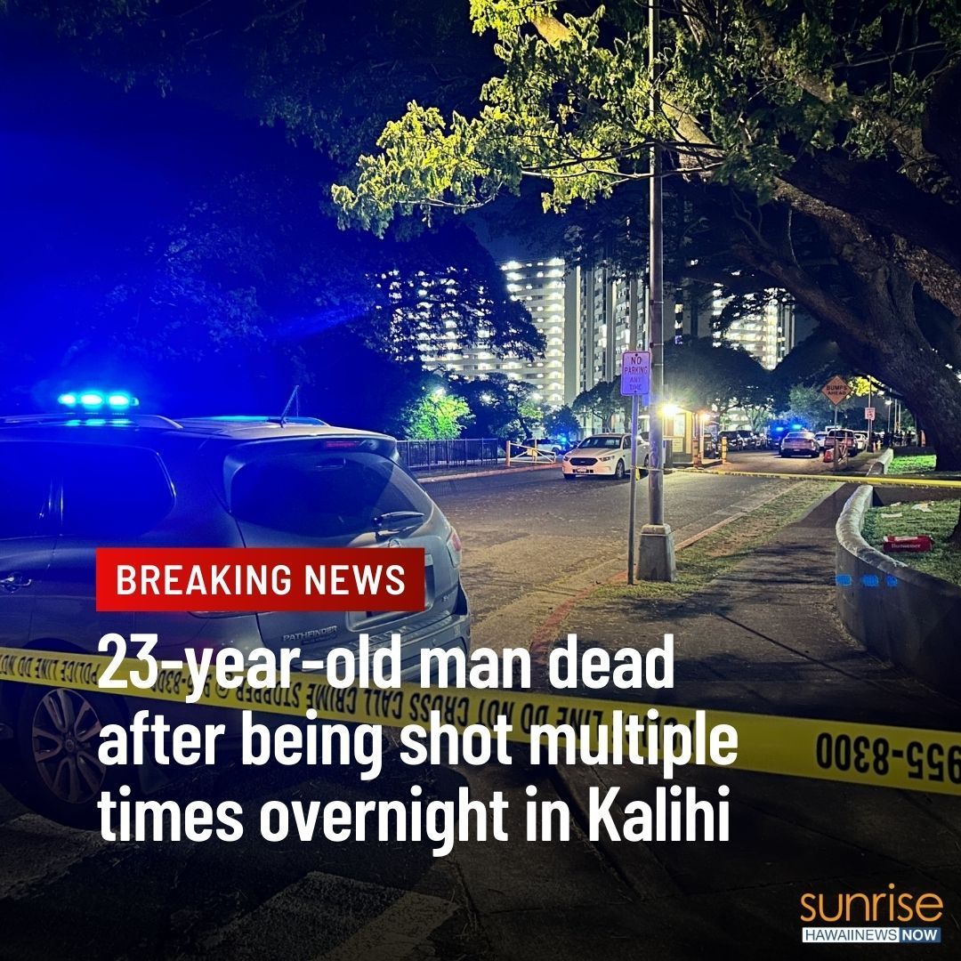 #BREAKING: A homicide investigation is underway after a 23-year-old man was shot and killed Tuesday night in Kalihi. MORE: buff.ly/4dllOQw #HINews #HNN