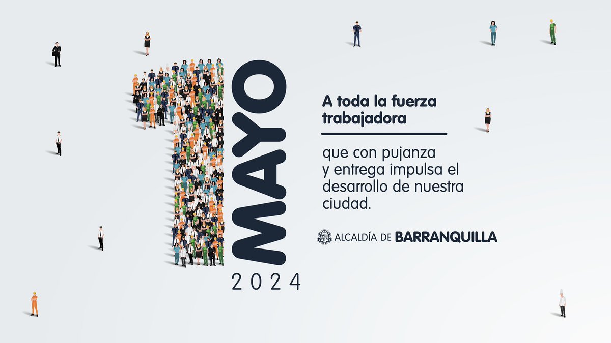 Feliz #DíaDelTrabajador a todos los barranquilleros que con esfuerzo y dedicación se levantan todos los días para construir un presente y un futuro próspero para nuestra ciudad. ¡Gracias por impulsar el desarrollo de Barranquilla a través de su valiosa labor!🙌🏼