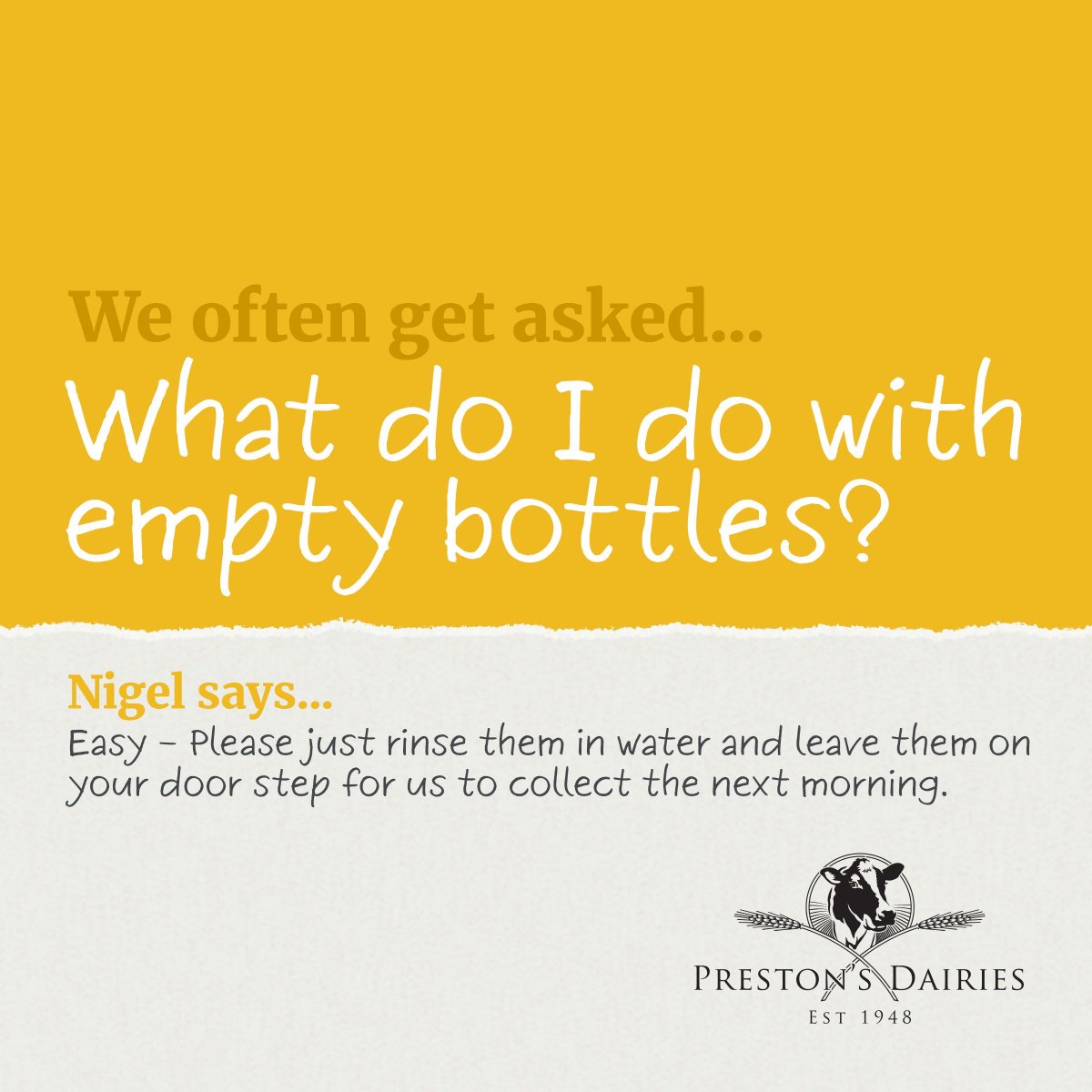 What do I do with empty bottles? 🧽 Just rinse it with water and leave it on your door step. #HumpDay #WellnessWednesday #WackyWednesday #MilkmanService #DailyDelivery #LocalProduce #SupportLocalBusinesses #ShopSmall #SupportLocalBusinesses #ShopSmall #ShopLocalUK #FarmFresh