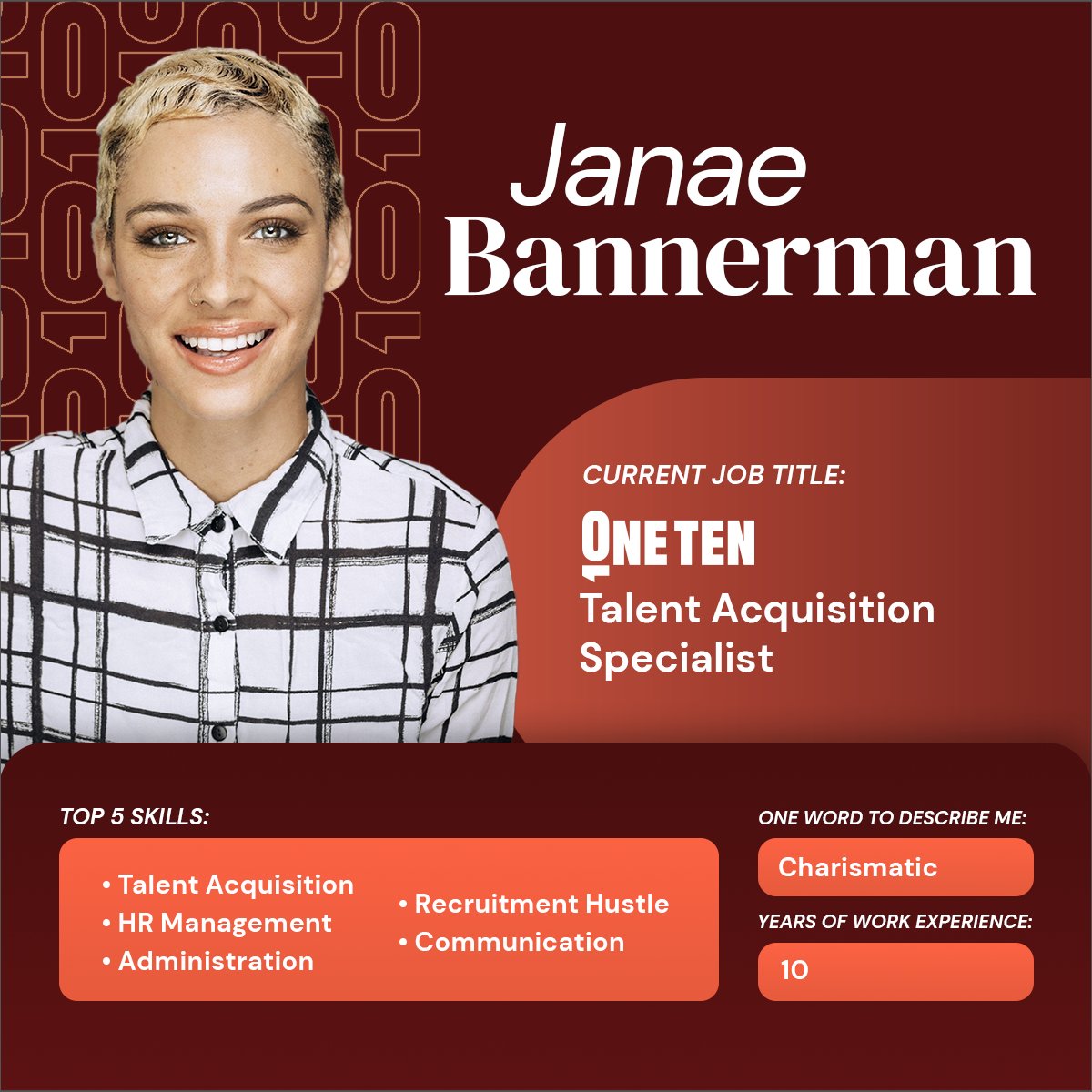 Meet Janae Bannerman, Talent Acquisition Specialist here at @Oneten. Janae’s skills come not from a traditional four-year degree, but invaluable experience working in HR across multiple industries. Success stories' like Janae’s are what happens when you #HireSkillsFirst!