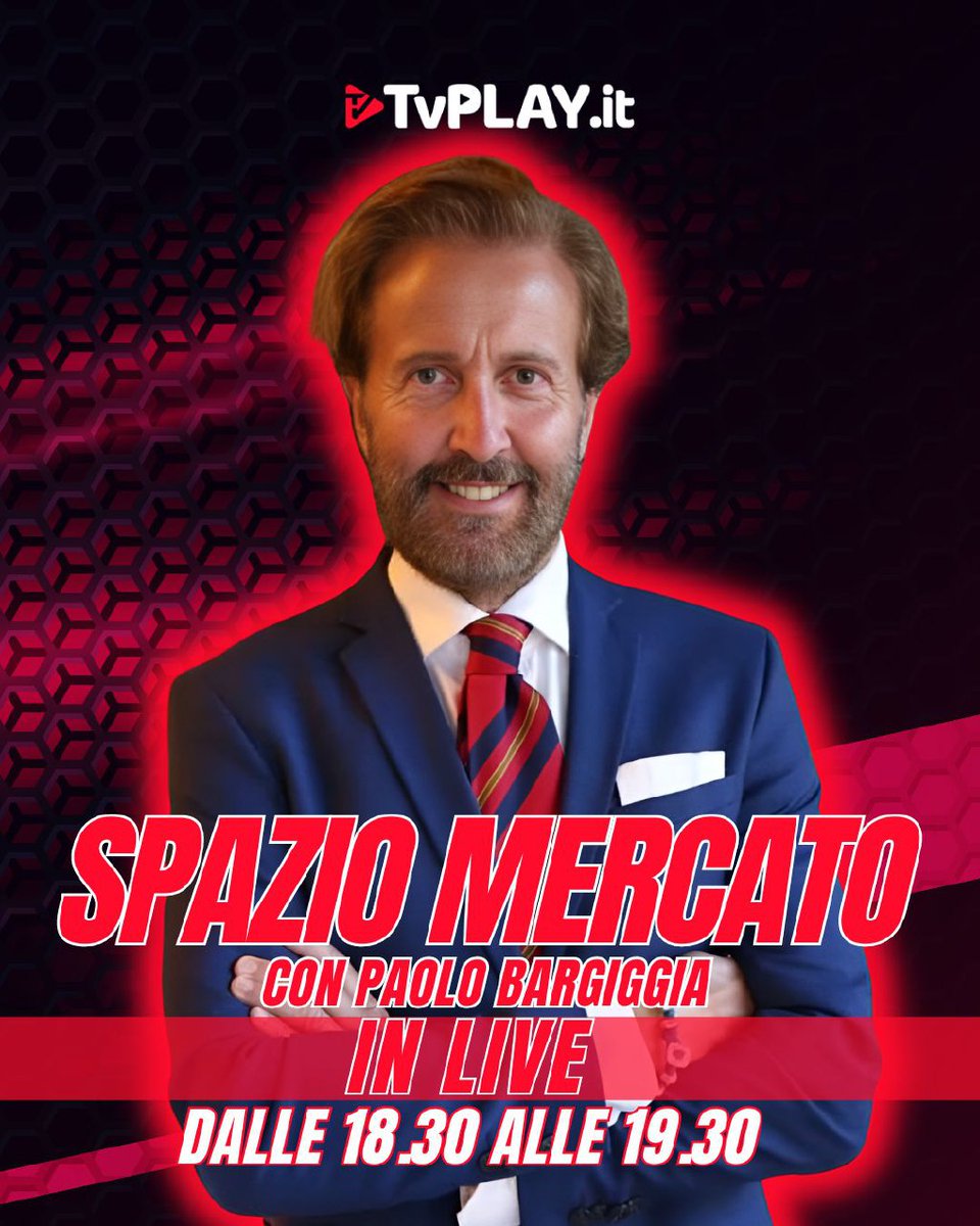 💥 SPECIALE MERCATO live su @tvplayofficial dalle 18.30 con @Paolo_Bargiggia 🚀 Le ultime di casa #Juventus con il valzer delle panchine 🕺🏻 Live qui 👇🏻 twitch.tv/tvplay_it?sr=a