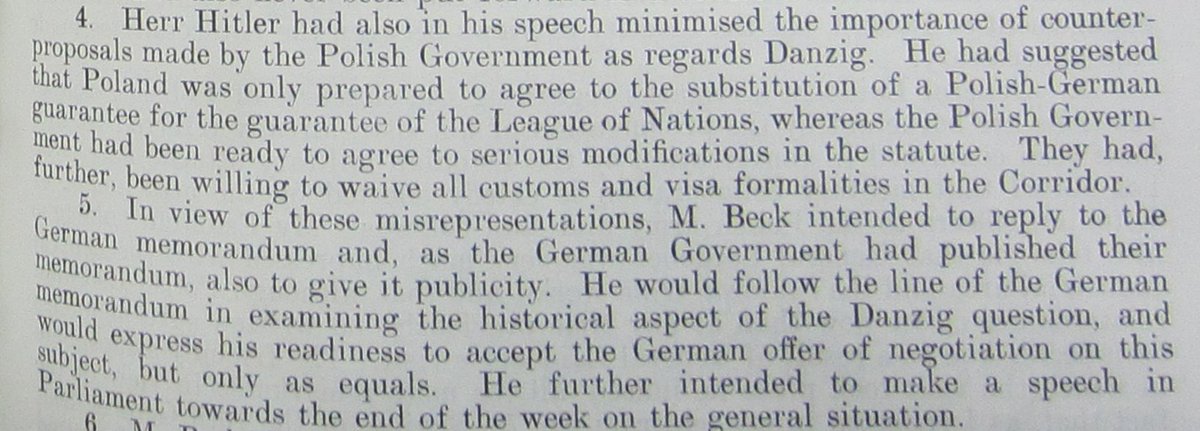 30 IV 1939. Ambasador Kennard demaskuje manipulacje Hitlera w sprawie Gdańska i przekazuje do Londynu główne treści mowy, którą zamierza w odpowiedzi wygłosić Beck. Zrobi to w słynnym wystąpieniu z 5 maja.