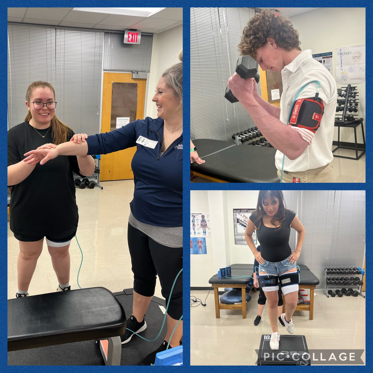 A.R.M.⚕️students had fun experiencing blood flow restriction therapy yesterday! We so appreciate Dr. Hanegan’s partnership in providing these awesome opportunities to our students! #FutureHealthProfessionals #WeAreMcKinney #ThisIsNorth