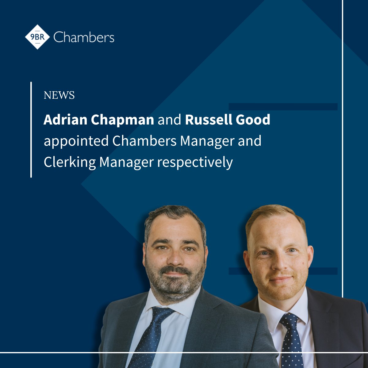 9BR Chambers are delighted to announce that Adrian Chapman and Russell Good are now working in their new positions as Chambers Manager and Clerking Manager. Adrian and Russell said: 'We are looking forward to working in our new roles and continuing with the development of…