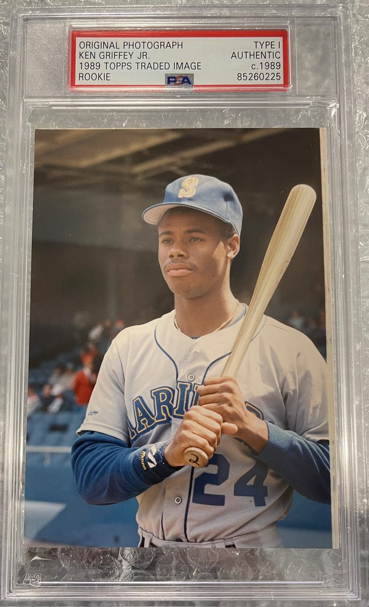 Fresh from Authentication in @PSAcard’s Jersey City office. Type 1 original photograph used in the Kid’s Topps Traded RC. #thekid #thehobby #baseballcards