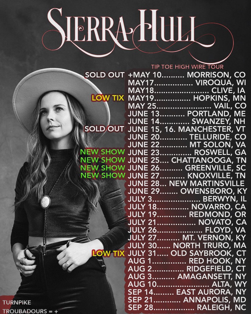 NEW SHOWS ADDED! ✨ On sale this Friday at 10 AM local JUNE 23 • ROSWELL, GA @fromtheearthbrewing JUNE 25 • CHATTANOOGA, TN @barrelhouseballroom JUNE 26 • GREENVILLE, SC @peacecenter JUNE 27 • KNOXVILLE, TN @bijoutheatre