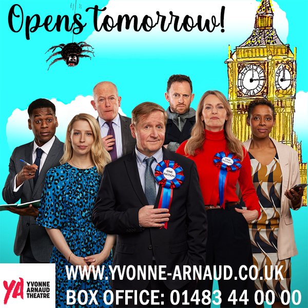 🤩#PartyGames! runs from tomorrow @YvonneArnaud. Don't miss the chance to see this brilliantly funny take on the future of #politics by @mcmaningtonhall. Starring @MatthewCottle7, @DebraStephenson and @RyanJPEarly. Directed by @jread68.
🎟️shorturl.at/bewDP
@VisitSurrey