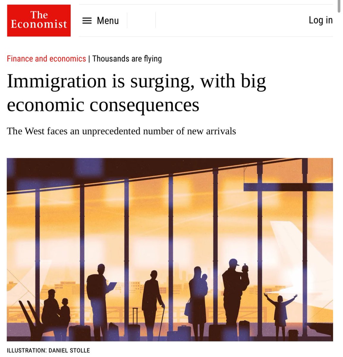 Ein weiterer 'Experte' @wuestpartner @Blickch prognostiziert eine tiefere Zuwanderung. Erinnern Sie sich, wie der Bundesrat vor 25 Jahren von 8'000 bis max. 10'000 Personen pro Jahr sprach? Und wie @StatSchweiz die Zuwanderung konstant unterschätzt? @TheEconomist sieht klarer...