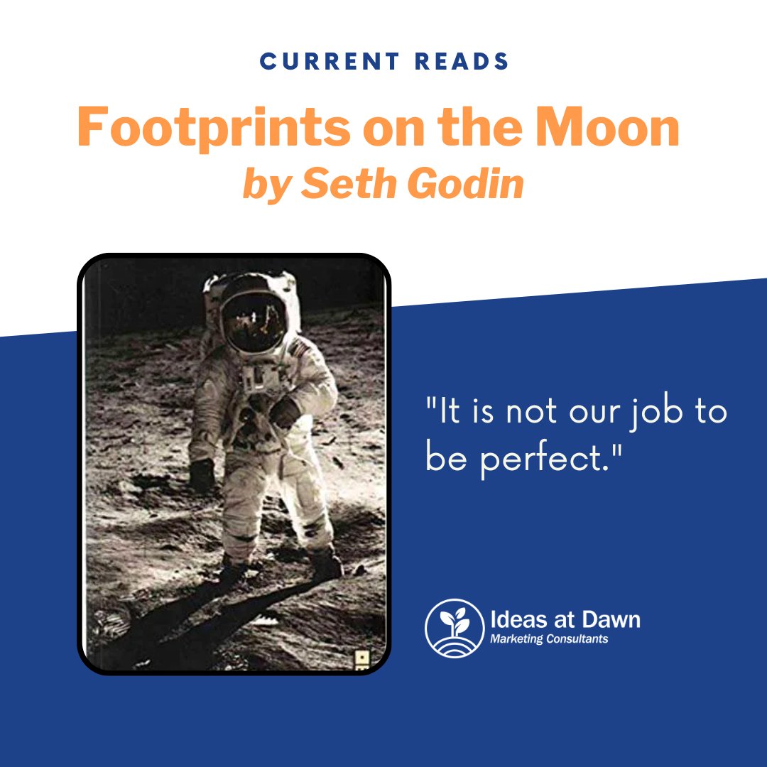 I read 'Footprints on the Moon' by Seth Godin. 

It contains a collection of short and inspiring essays that encourage readers to challenge the status quo and think creatively, covering topics like marketing, business, technology, and society. 

#sethgodin #lovetoread #marketing