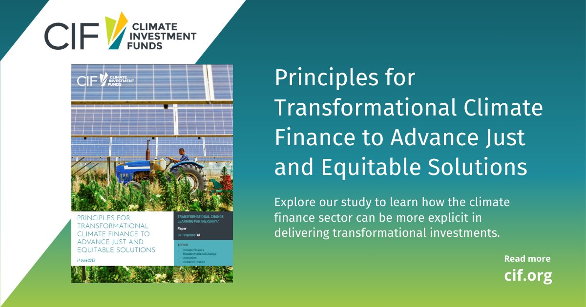 How do we deliver transformational #climatefinance that puts communities at the center of our approaches? CIF’s Transformational Change Learning Partnership has 7⃣ guiding principles to get you started! 👉 cif.org/news/how-drive…