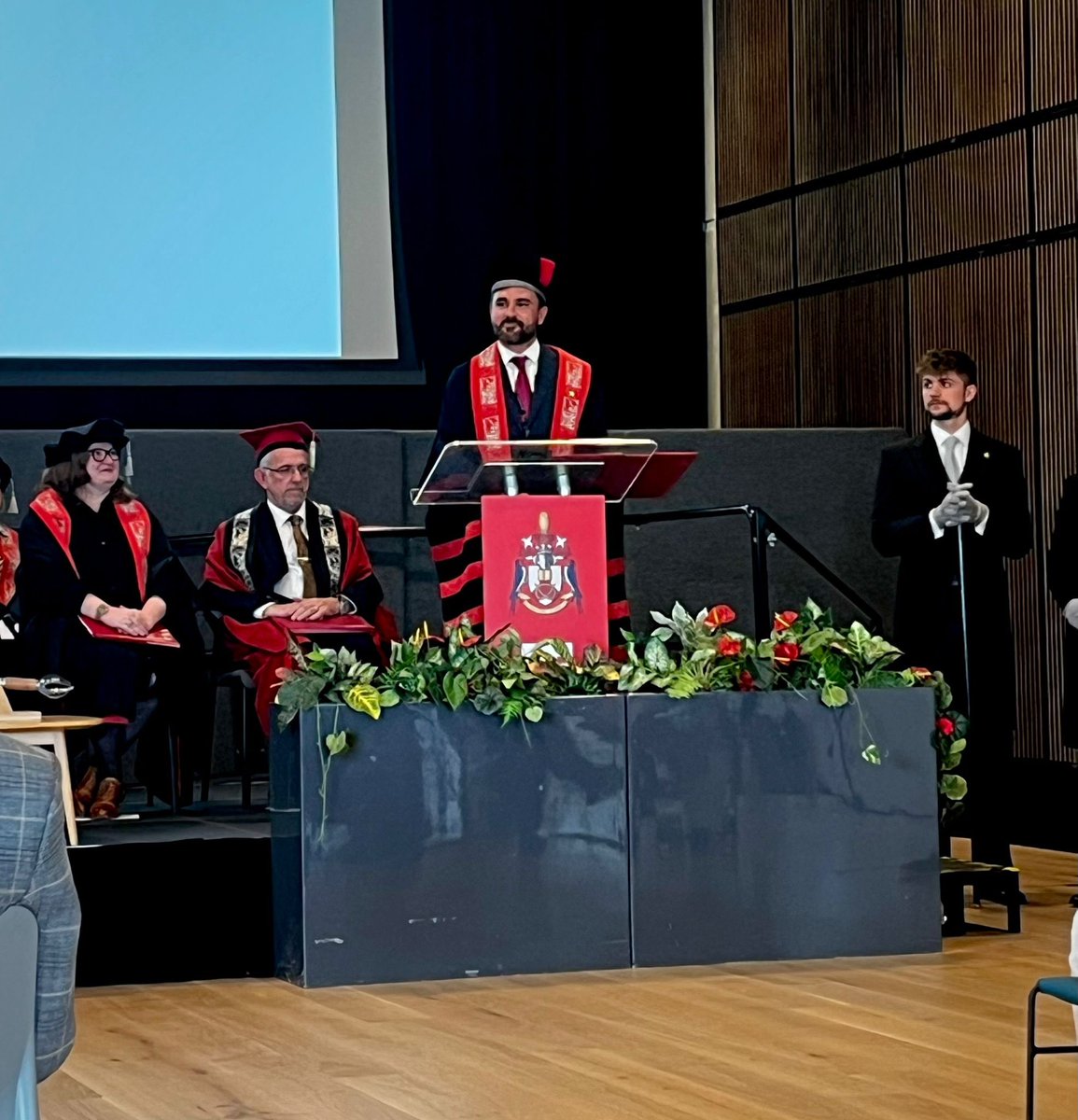 What a special day on campus as Lord Stafford passed on the Chancellor's robe to Major Levison Wood! 🎓 Let's continue to explore and educate as global citizens together! ✨ #Chancellor #Education #Exploration #ProudToBeStaffs