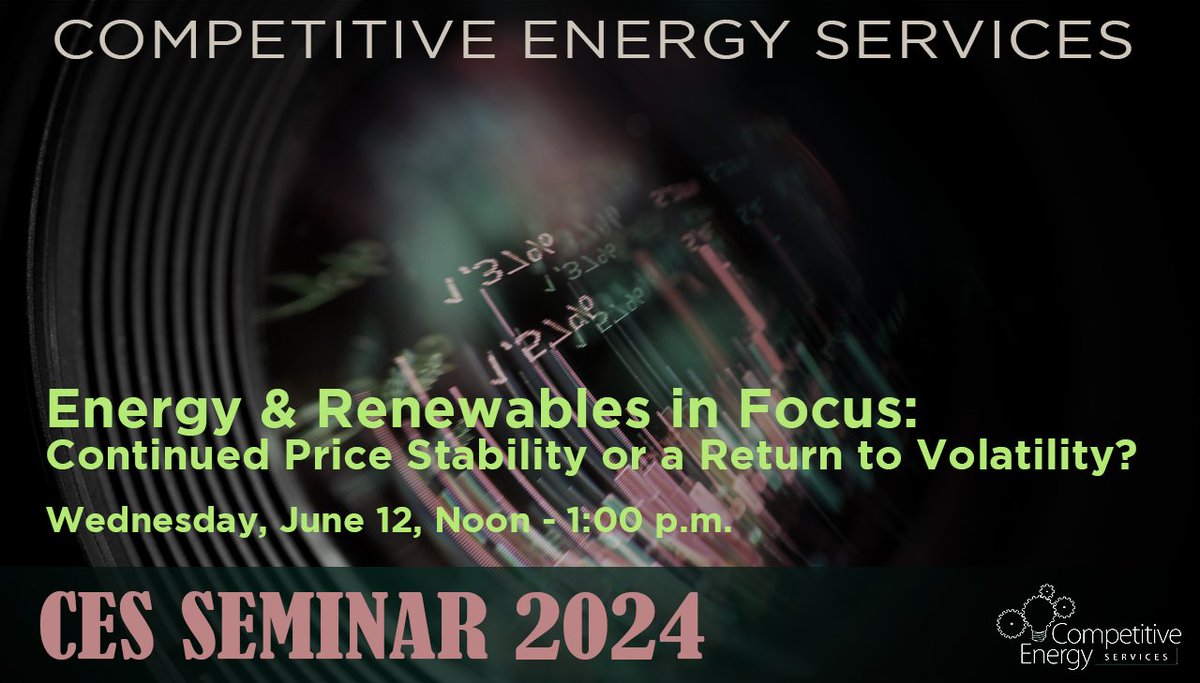 Learn More/Register:
competitive-energy.com/webinars

Photo by: Savushkin
(2/2)

#CompetitiveEnergyServices #Sustainability #EnergyConsulting #Oil #NaturalGas #RenewableEnergy #Solar #Electricity #CESMarketSummary #CESInsider #CESInsights #Energy #EnergyMarkets #Commodities