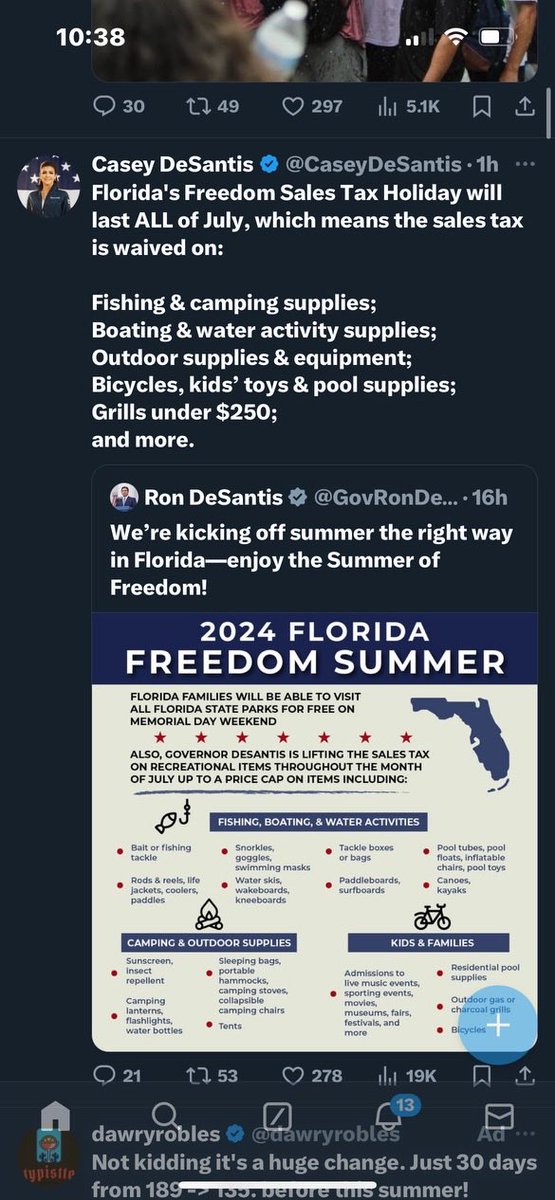 Freedom as long as you aren’t bleeding out from your uterus or from a gunshot wound. STFU, TackyO. Your dangerous dehydration should be treated with medical intervention but y’all made that illegal too. #DeathSantis #TrumpsFloridaAbortionBan #DeSantisDestroyedFlorida #DeSantistan