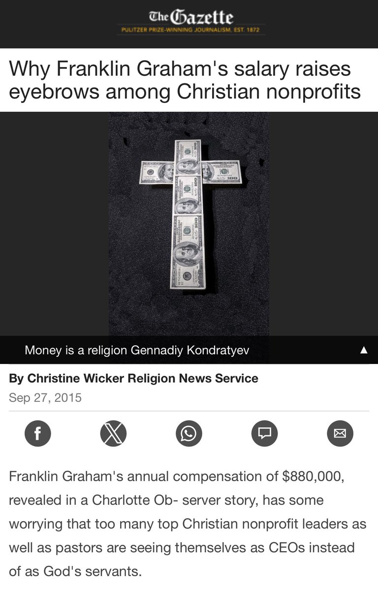 @Franklin_Graham @SamaritansPurse This is why Franklin Graham peddles Samaritan’s Purse.  

He makes a shitload of money from it. 

Franklin, if you are going to be “like Jesus,” how about feeding the crowds and never once take up an offering???

#WWJD 
#hypocrite
#fraud