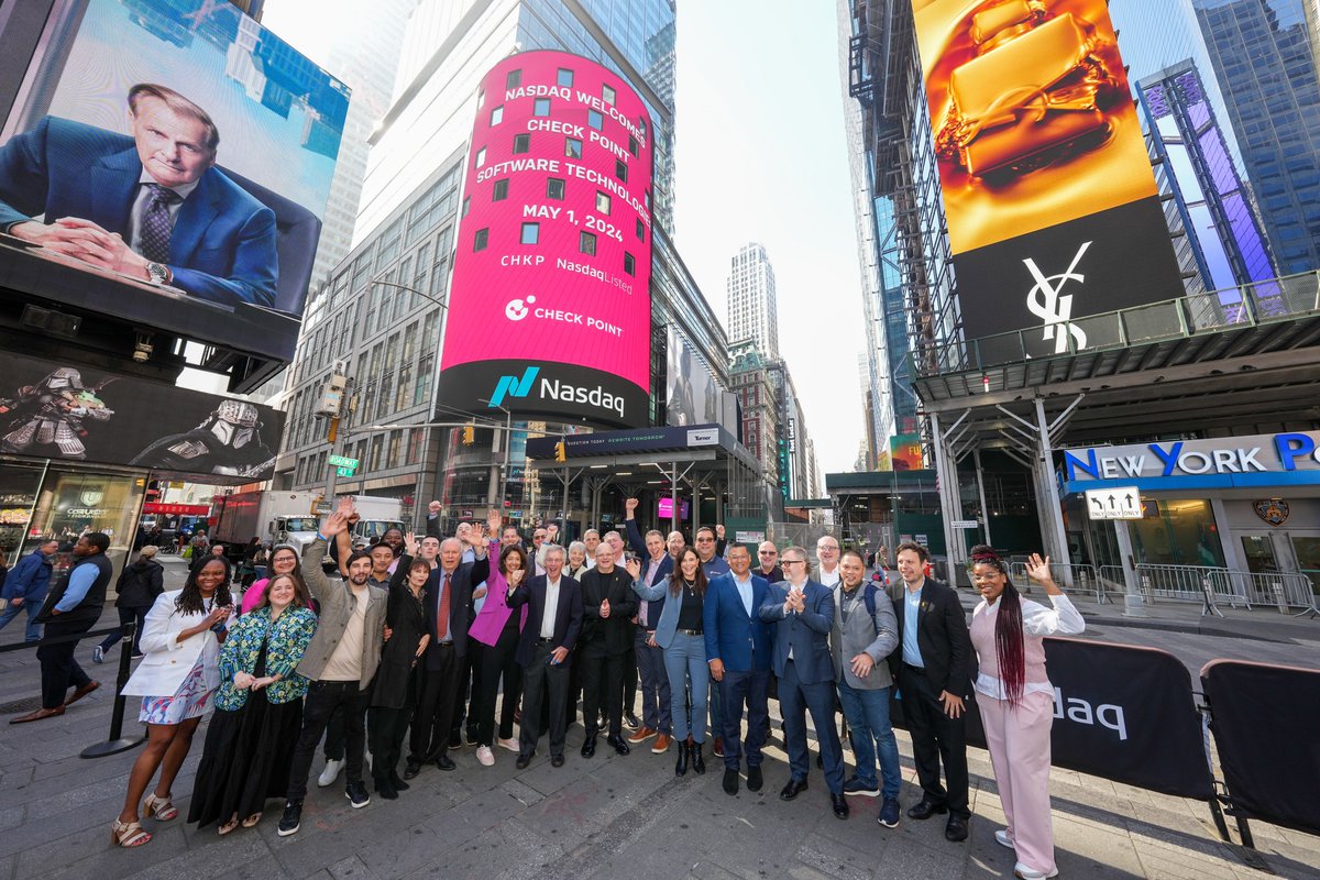 🤖 AI-powered. ☁️ Cloud-delivered. #NasdaqListed. A big welcome to @CheckPointSW, a global leader in cybersecurity, who is at MarketSite to ring the Nasdaq Opening Bell! 🔔 $CHKP is a leading AI-powered, cloud-delivered cyber security platform provider protecting over 100,000…