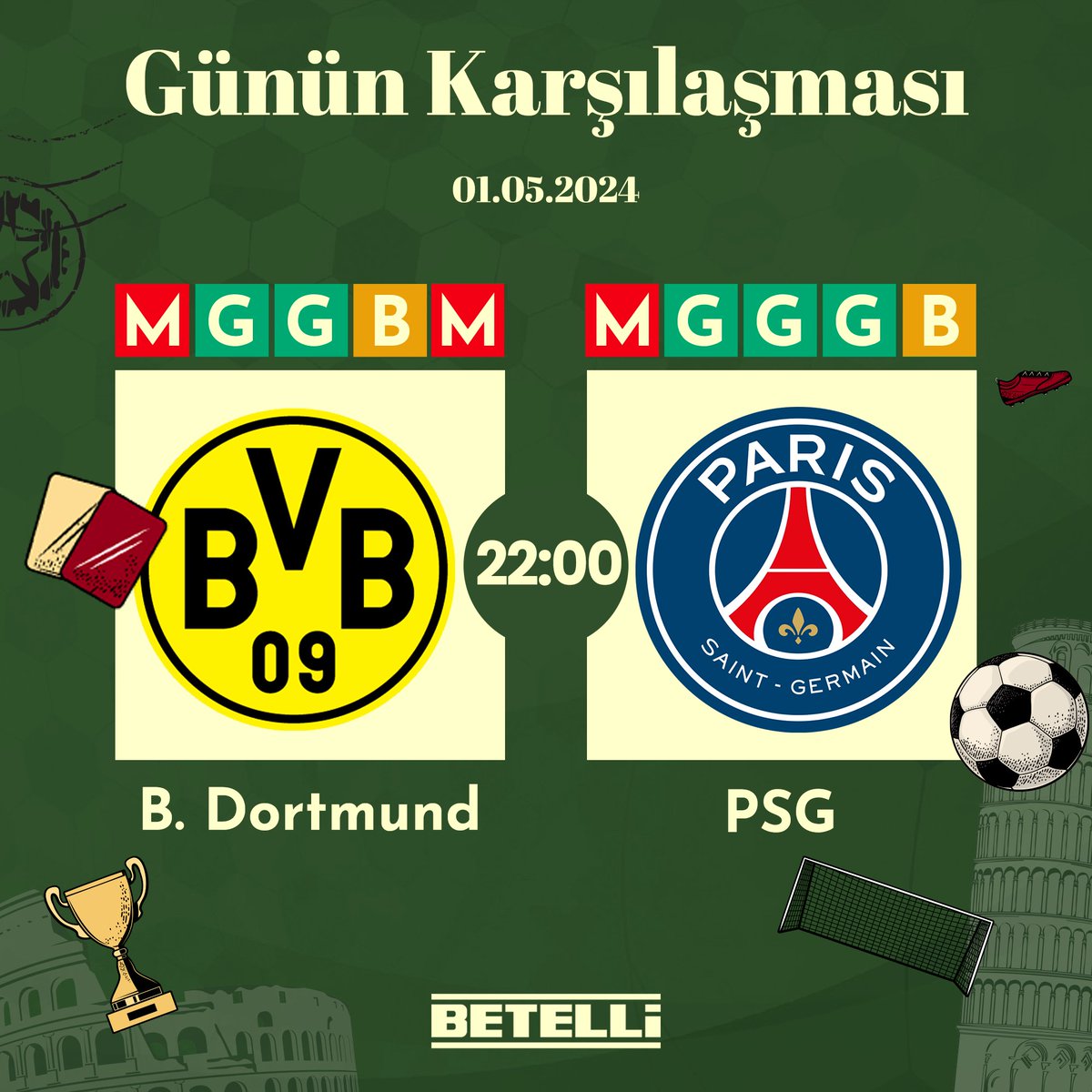 ⚽ Şampiyonlar Ligi'nde bugüne kadar üç kez yarı final oynayan PSG, bu turnuvada oynadığı son 10 iç saha maçını kaybetmeyen Borussia Dortmund ile karşılaşıyor! Hemen sen de gel, #Betelli'de kazanç fırsatını kaçırma! Betelli Giriş: bit.ly/47aoXP0