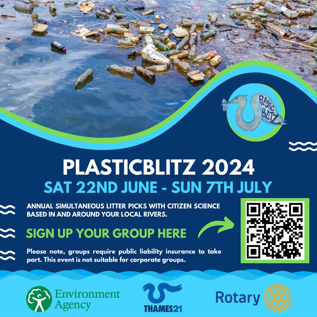 Sign your group up now to the Plasticblitz 2024! 🥤Collect data on the most common items found in rivers 📍Identify hotspots of plastic pollution 🌊Help evidence and advocate for change Sign up here or the QR code below👇 arcg.is/O0Lz8