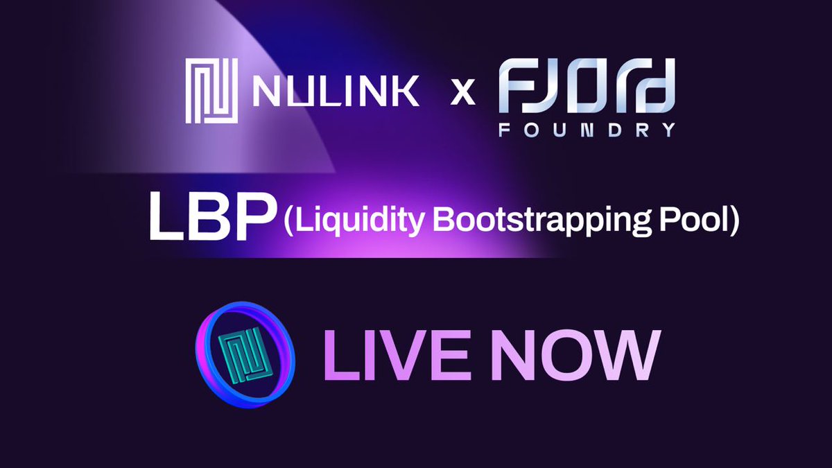 🌟The NLK LBP is now live on @FjordFoundry! 🌟We embark on a 5-day journey to kickstart a new era for NuLink. Your opportunity to participate in our fair and transparent token launch is here. 🌟NLKFjord holders can exchange NLK tokens at a 1:1 ratio during the Token Generation