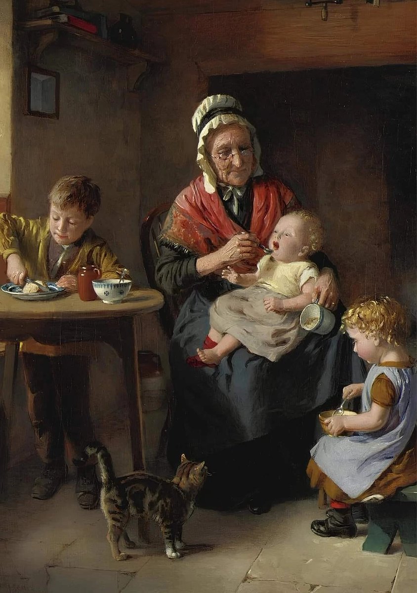 William Hemsley (1819 - 1893) 'Children eating'