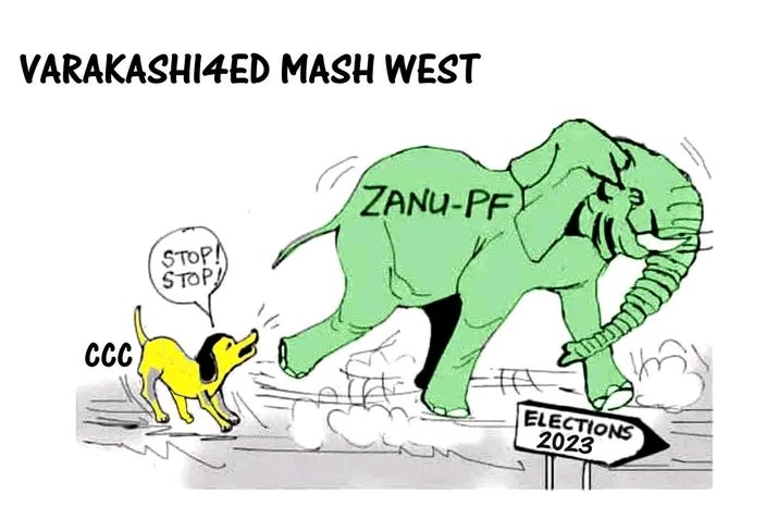 This is what happened last year...🐕CCC barking....huhuhu 🐘Zanupf mira...mira kani Zanupf. Apo Zanupf ichingofamba. Ndipo paya pavakazorakashwa ndokuramwa politics 🤣🤣.
@Chiefcts 
@Varakashi4edByo 
@Varakashi4edE 
@Manicaland_V4ED 
@TendaiChirau 
@LovemoreChibik2
@Eddie_Gore1