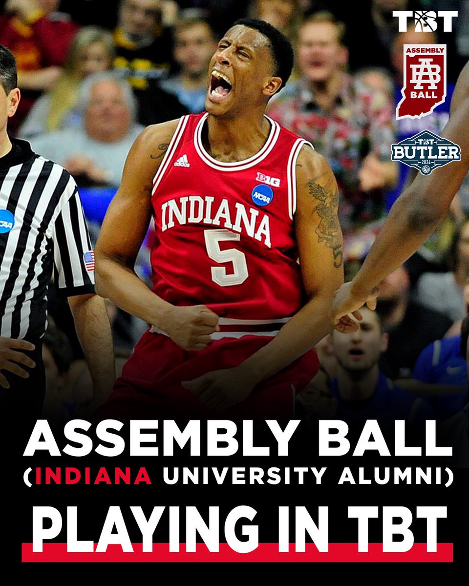 Y’all have been asking for it, well here it is… INDIANA FINALLY HAS A TBT TEAM‼️ Introducing: @TBTAssemblyBall, a team of @IndianaMBB alumni playing in Indy this summer at Hinkle Fieldhouse! (First 3 player commitments coming in 30 minutes) TICKETS: thetournament.com/tbt/butler-reg…