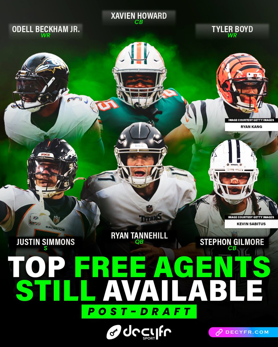 Where will these 6⃣ FREE AGENTS take their talents in 2024?

#Decyfr #NFL #NFLUK