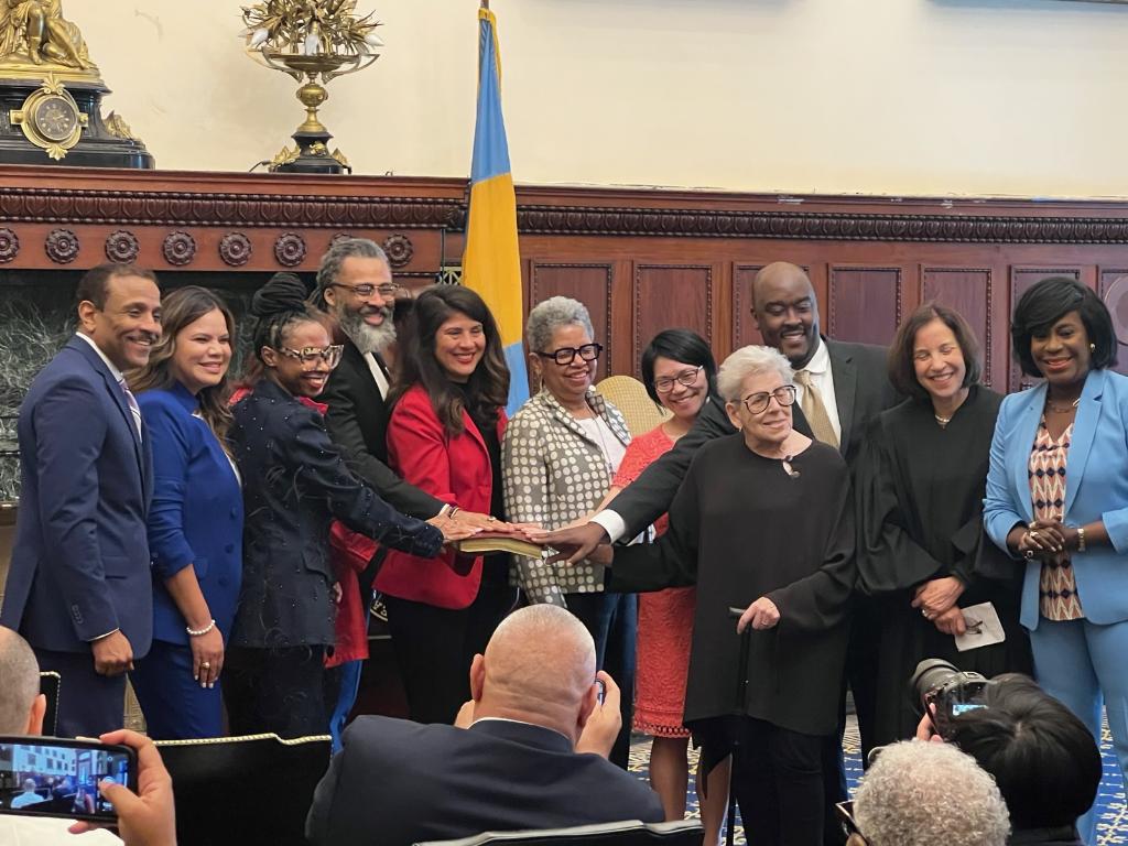 The Board of Education welcomes new and returning Board Members who have been sworn into office today. We're excited to welcome all Board Members, who share a commitment to improving public education and accelerating student achievement! #PHLed