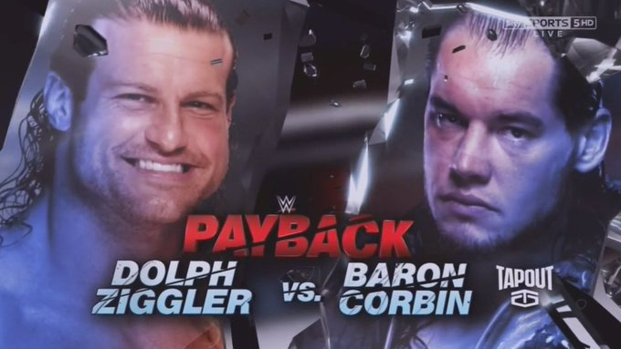 5/1/2016

Dolph Ziggler defeated Baron Corbin at Payback from the Allstate Arena in Chicago, Illinois.

#WWE #Payback #DolphZiggler #TheShowoff #NicNemeth #BaronCorbin #TheLoneWolf #HappyCorbin