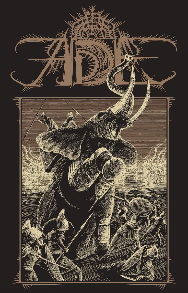 LOVE this ADE design by Misanthropic-Art. Band is fantastic. Death Metal with an ancient roman theme, in fact this is inspired to their track 'Annibalem' from the album 'Carthago Delenda Est'. Just epic! T shirt is available on their bandcamp Check it out adelegions.bandcamp.com/album/carthago…