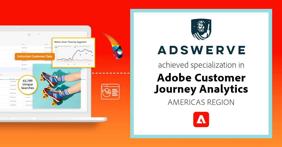 @Adswerve, our Digital Experience Emerging #AdobePartner of the Year for the Americas, has earned a new specialization in Adobe Customer Journey Analytics. 

Adswerve has swiftly become a leader in Adobe data solutions. Congrats, Adswerve!