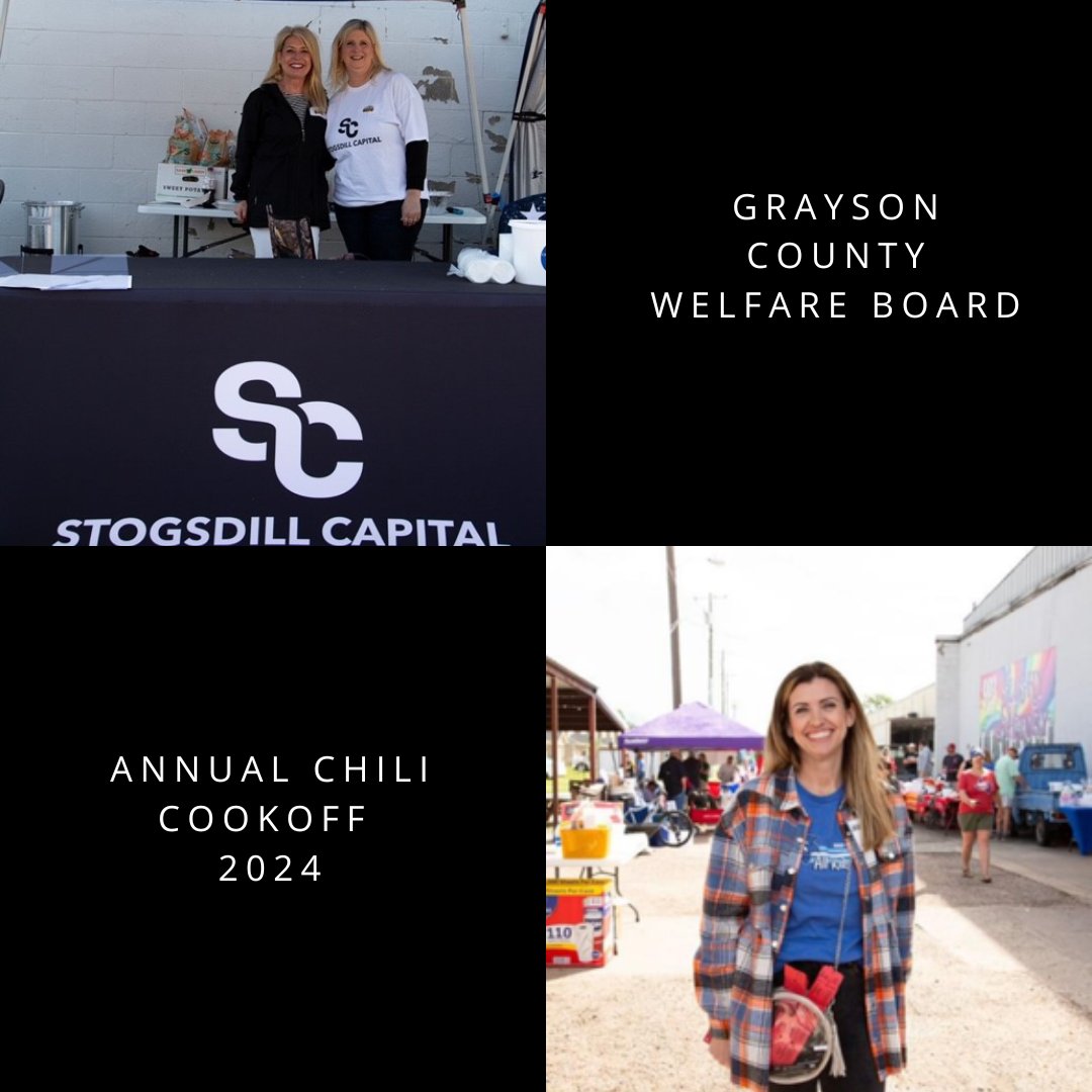 Sheri, Heather, and Jeana representing at the Grayson County Welfare Board Annual Chili Cookoff! We are the proud winners of the People's Choice Salsa award! 🌶️🏆 

#ChiliCookoffChamps #CommunityEvent #Volunteer #StogsdillCapital