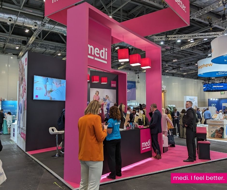 Come and say Hi to Natalie and the team - you'll be sure to have a warm welcome on the medi stand, as well as going away with a magenta bag full of tools for your wound care toolbox! #EWMA2024 #wounds #woundcare #compression #mediven @EWMAwound