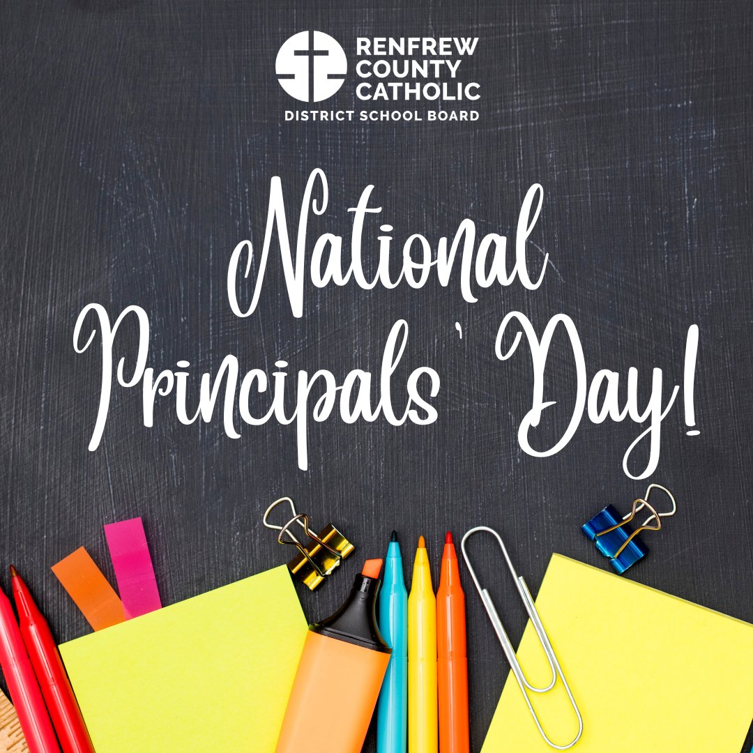 Today is National Principals' Day! At RCCDSB, we are so blessed and grateful for our amazing team of principals across Renfrew County. We can't thank you enough for all the work you do in our schools! 💛 #NationalPrincipalsDay