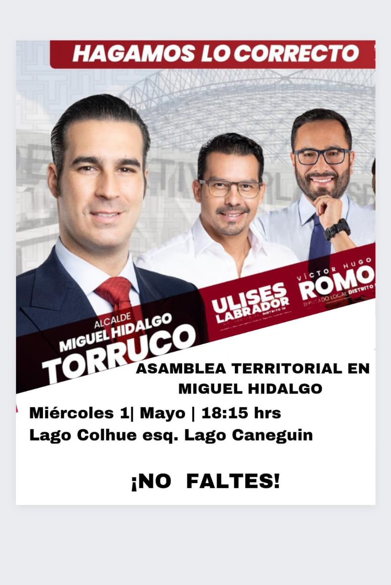 #MiguelTorruco
#AlcaldeEnMH
#HagamosLoCorrecto