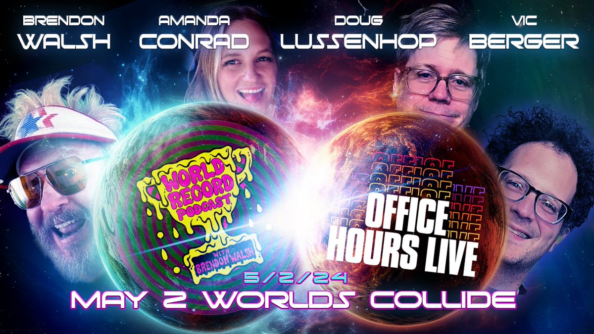 Mayday! Mayday! @brendonwalsh’s @WorldRecordPod is headed straight for our Glendale studio!! Impact is TOMORROW Thursday 5/2 at 10am PT (1pm ET). Tune in LIVE to witness this historical moment at youtube.com/officehourslive or patreon.com/officehourslive ㅤ Art by @OnCinemaHead