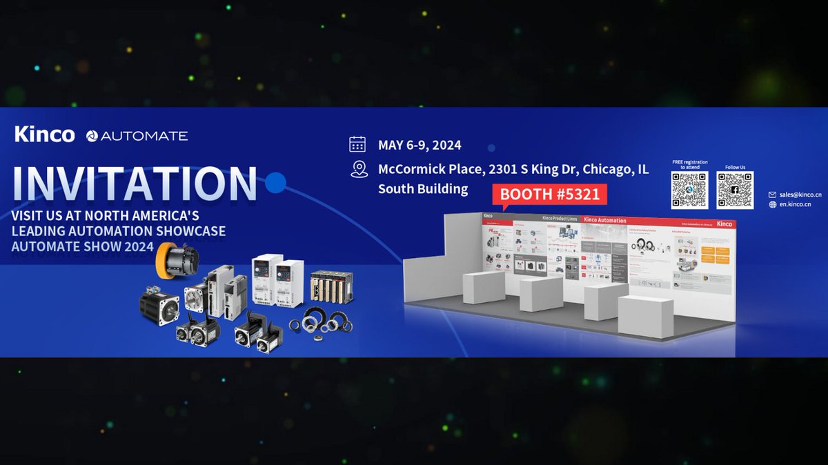 #AutomateChicago is just around the corner! Join us at Kinco's BOOTH  #5321, May 6-9 to learn all about Kinco's innovative #motioncontrol solutions and industrial automation products. REGISTER FOR FREE: bit.ly/3QhhHep
#AutomateShow #Automate2024 #kincoautomation