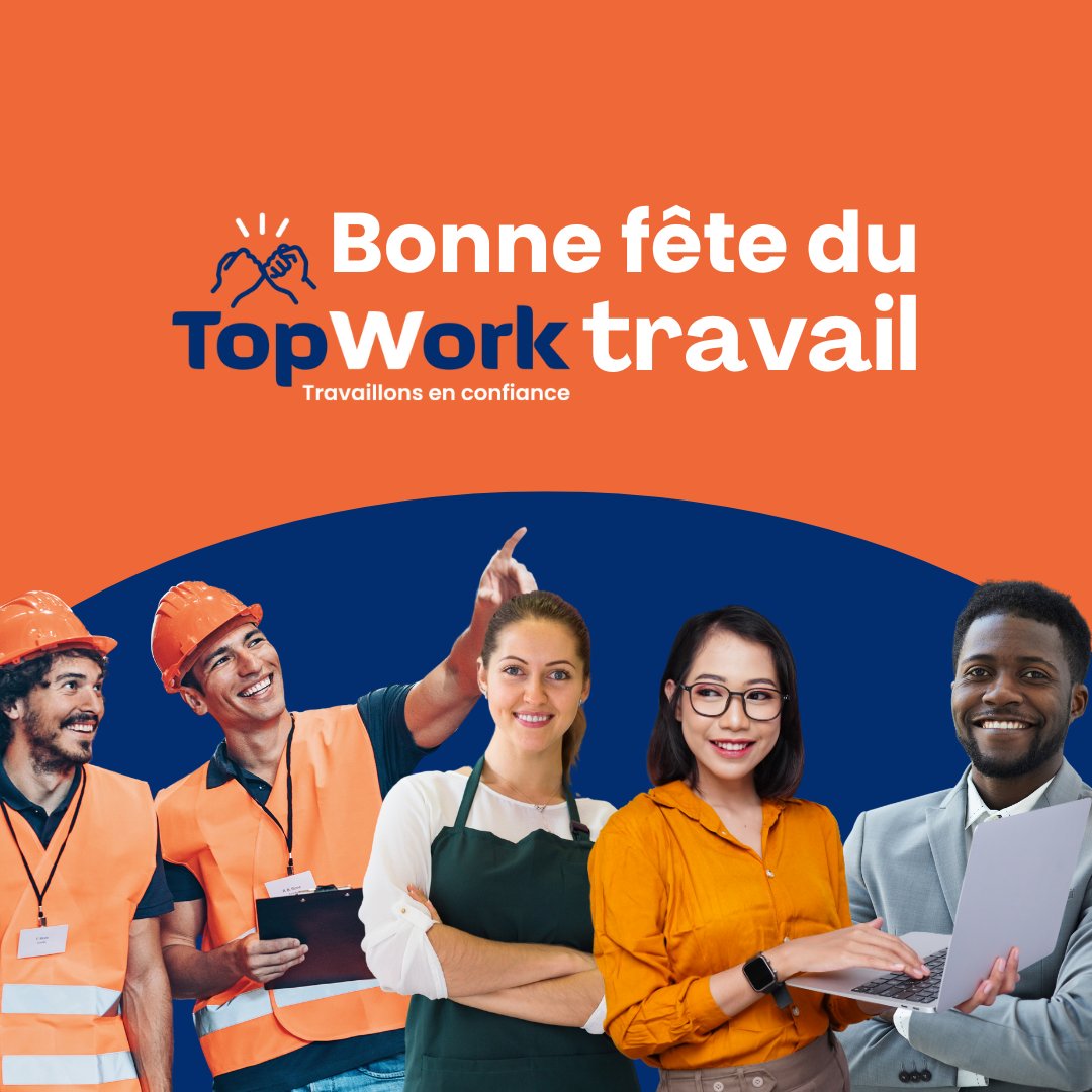 Joyeuse Fête du Travail à tous les travailleurs et travailleuses de TopWork ! 🎉  Profitons de cette journée pour nous reposer, nous ressourcer et célébrer les fruits de notre travail acharné. Bonne Fête du Travail à tous ! 🌟
#fêtedutravail #reconnaissance #solidarité #topwork