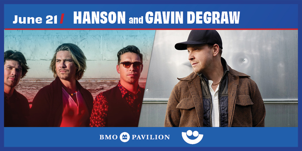 ON SALE NOW: Secure those reserved seats for @Hansonmusic and @gavindegraw at @bmopavilion with @MillerLite now! 🎫 We'll see you at the show on June 21 at Summerfest! 👋 Get tickets: ticketmaster.com/event/07006097…