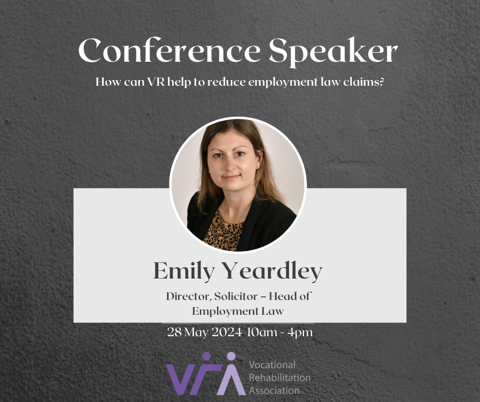 Have you got your conference tickets yet? You are not going to want to miss this session: Emily Yeardley - Director, Solicitor – Head of Employment Law How can VR help to reduce employment law claims? eventbrite.co.uk/e/872388857557… Recordings will be provided to all Ticket Holders.