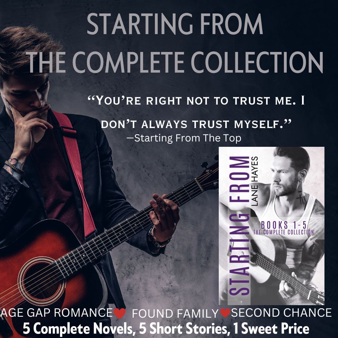 🎵 'You're right not to trust me. I don't always trust myself.'
-Starting From The Top

Starting From: The Complete Collection is now available!
amazon.com/dp/B0CWJFV6VJ

#LaneHayes #MMRomanceAuthor #MMRomance #RockstarRomance #MMRockstarRomance